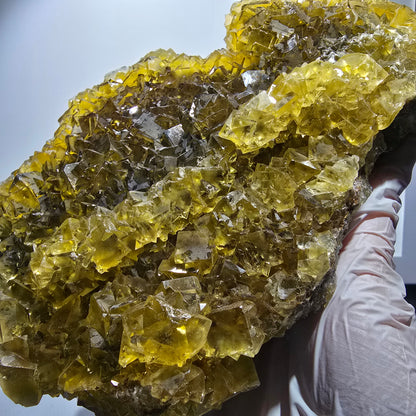 Stade de cube de fluorine fantôme XXL, poche à miel jaune Okorusu Namibie 185*22*97mm #12701
