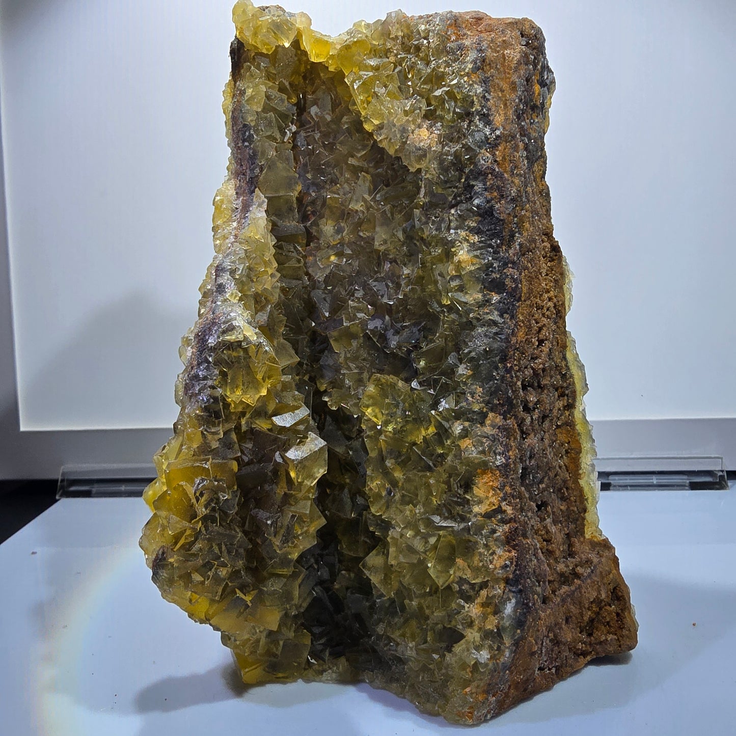 Stade de cube de fluorine fantôme XXL, poche à miel jaune Okorusu Namibie 185*22*97mm #12701
