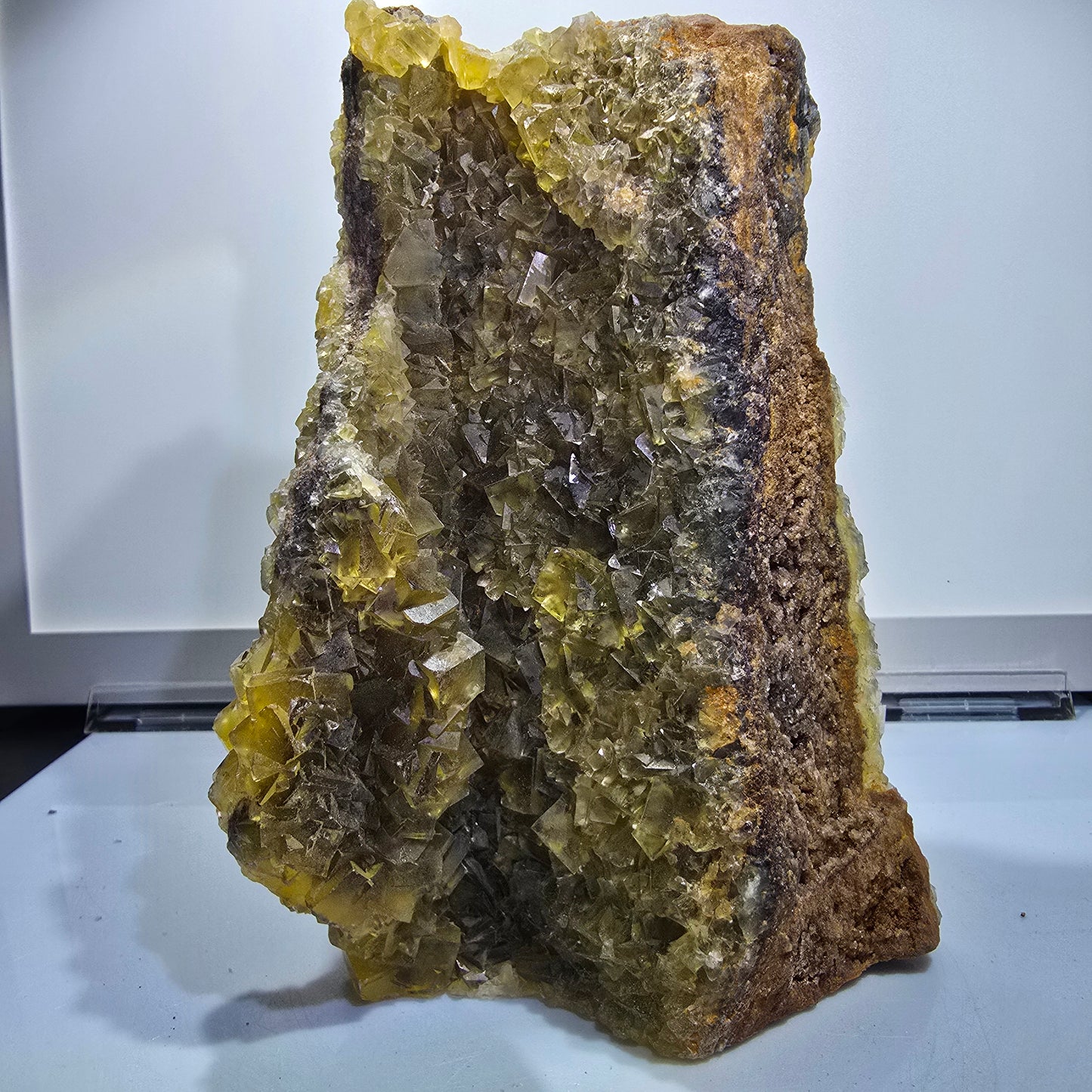 Stade de cube de fluorine fantôme XXL, poche à miel jaune Okorusu Namibie 185*22*97mm #12701