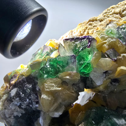 Fluorit, Rauchquarz, Schörl Turmalin, Hyalit, Muskovit Erongo, Namibia 86*92*50mm #12703