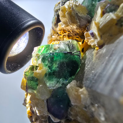 Fluorit, Rauchquarz, Schörl Turmalin, Hyalit, Muskovit Erongo, Namibia 86*92*50mm #12703