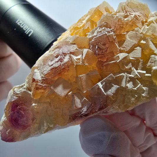 Rare Phantom Fluorite, stepped, Quartz matrix Omehane, Namibia 86*57*38mm #12705