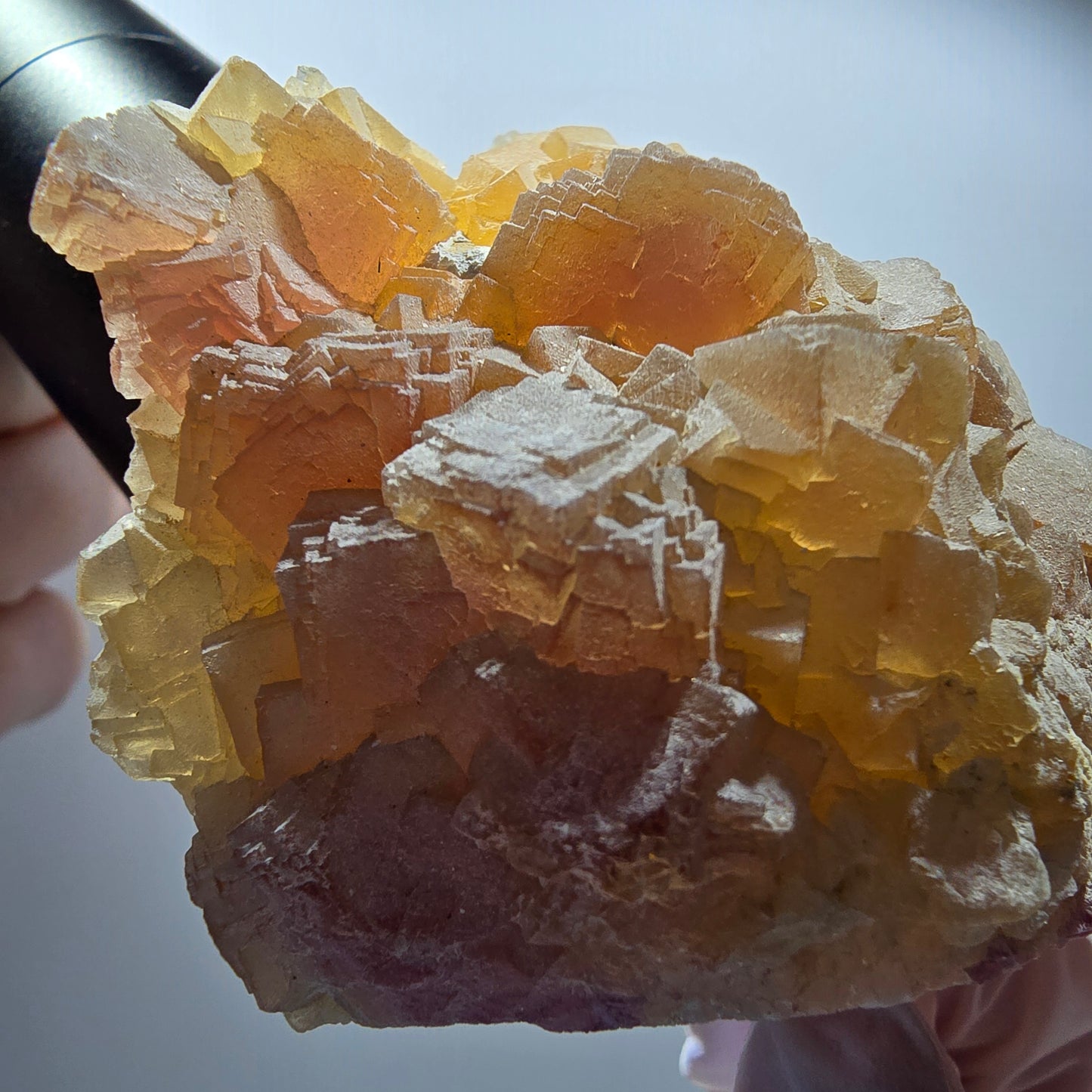 Seltene Phantom Fluorit, gestuft, Quarz Stufe Omehane, Namibia 86*57*38mm #12705