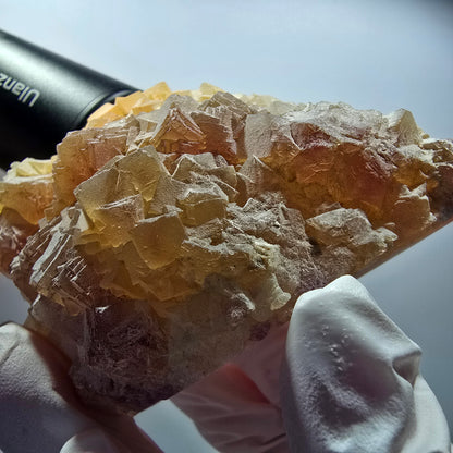 Seltene Phantom Fluorit, gestuft, Quarz Stufe Omehane, Namibia 86*57*38mm #12705