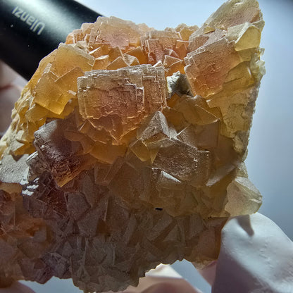 Seltene Phantom Fluorit, gestuft, Quarz Stufe Omehane, Namibia 86*57*38mm #12705