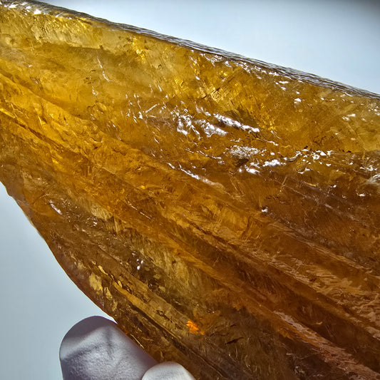 XL Natural Honey Calcite Crystal, yellow orange Erongo, Namibia 125*77*49mm #12706