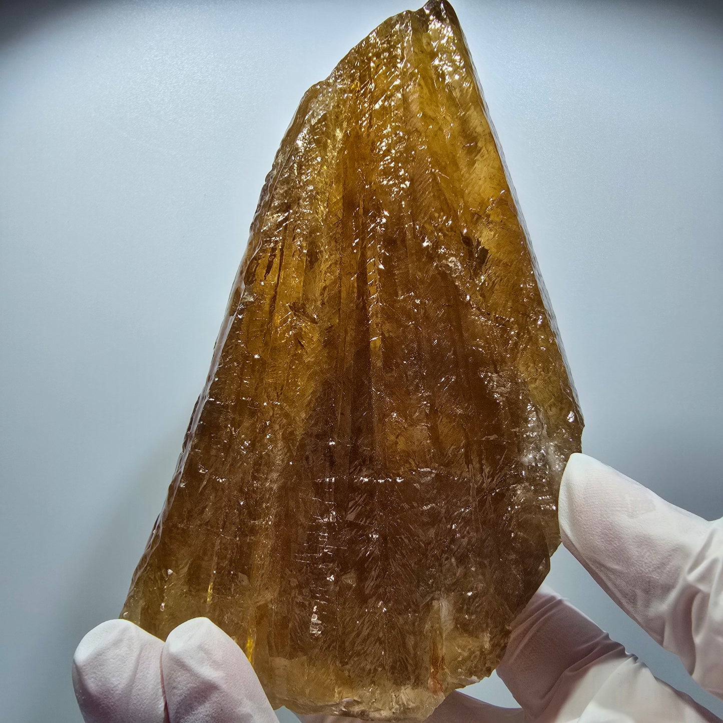 XL Natürlicher Honig Calcit Kristall, gelb orange Erongo, Namibia 125*77*49mm #12706