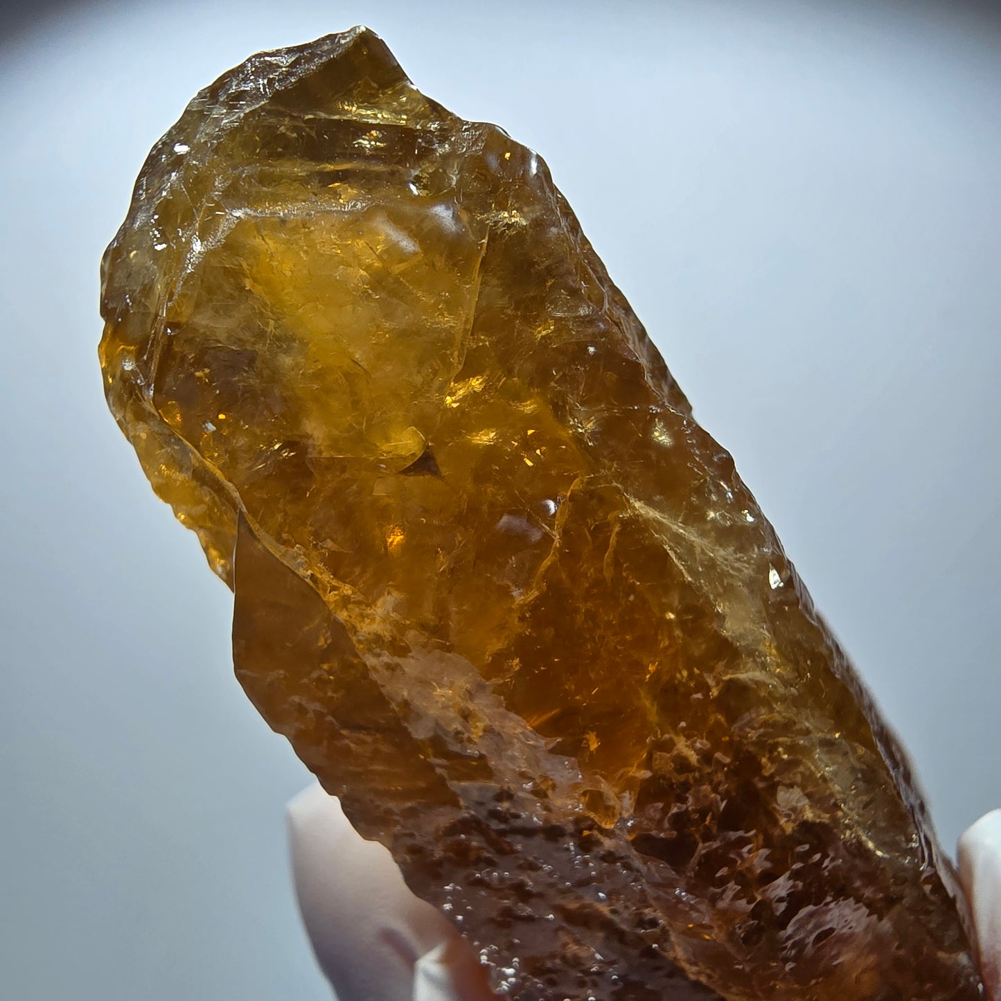 XL Natürlicher Honig Calcit Kristall, gelb orange Erongo, Namibia 125*77*49mm #12706