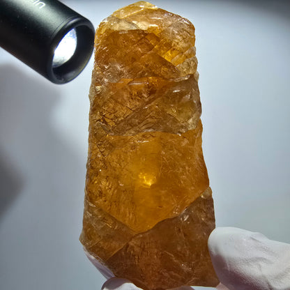 Natürlicher Honig Calcit Kristall, gelb orange Erongo, Namibia 80*39*34mm #12707
