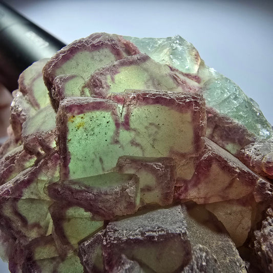 Rare Phantom Fluorite, Quartz Specimen, Green-Purple Omehane, Namibia 85*57*24mm #12708