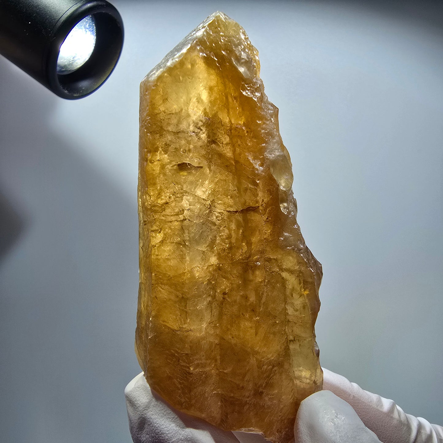 Natürlicher Honig Calcit Kristall, gelb orange Erongo, Namibia 85*36*20mm #12709
