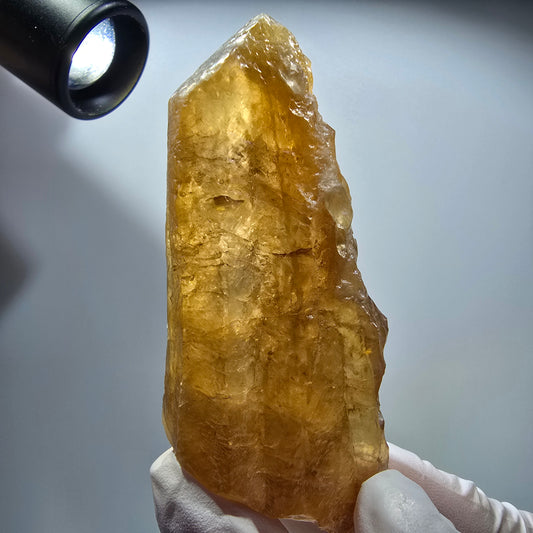 Natural Honey Calcite Crystal, yellow orange Erongo, Namibia 85*36*20mm #12709