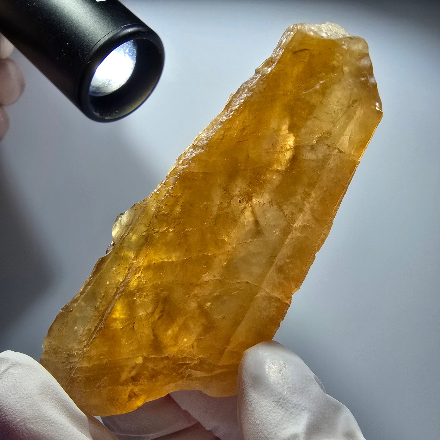 Natürlicher Honig Calcit Kristall, gelb orange Erongo, Namibia 85*36*20mm #12709