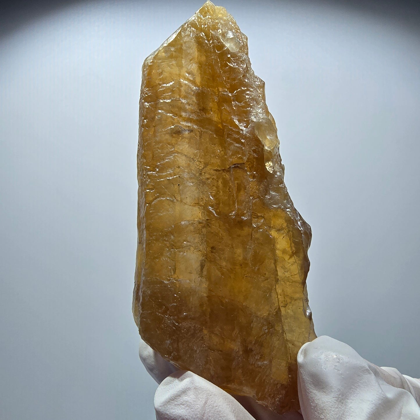 Natürlicher Honig Calcit Kristall, gelb orange Erongo, Namibia 85*36*20mm #12709