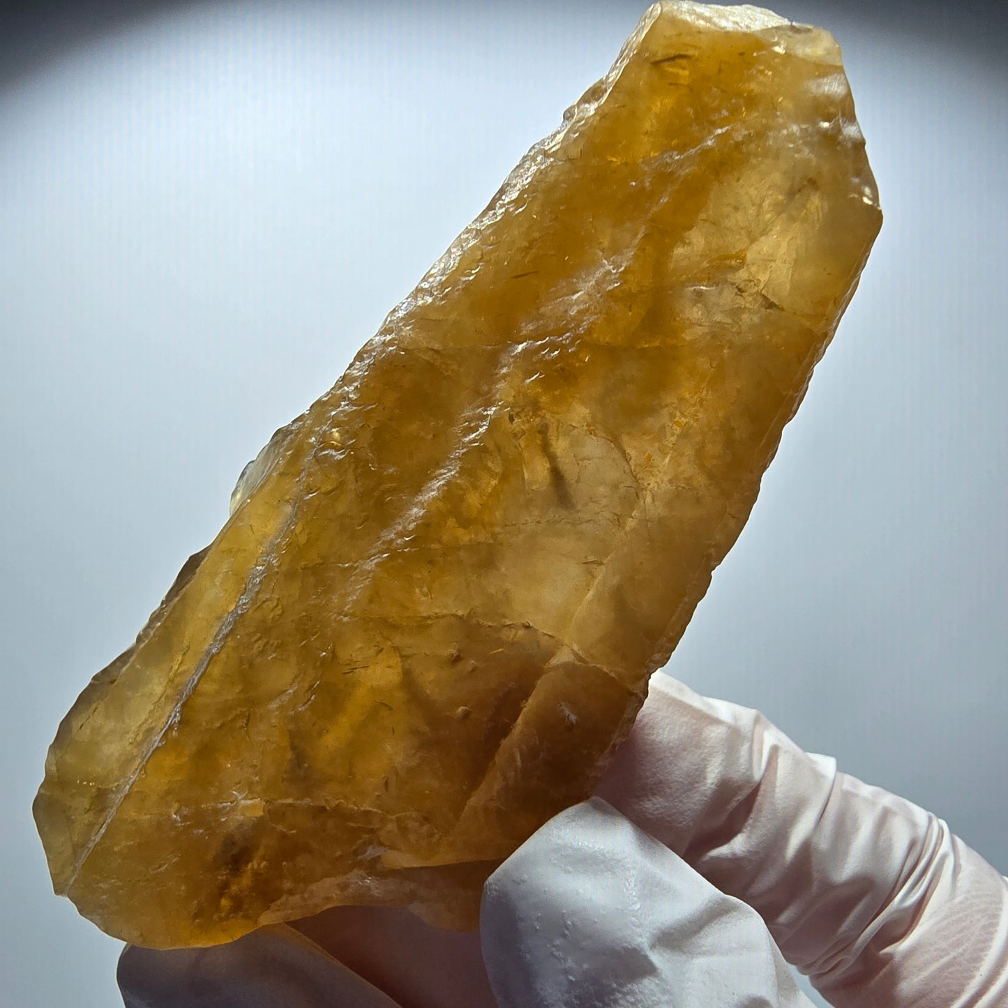 Natürlicher Honig Calcit Kristall, gelb orange Erongo, Namibia 85*36*20mm #12709