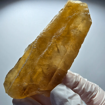 Natürlicher Honig Calcit Kristall, gelb orange Erongo, Namibia 85*36*20mm #12709