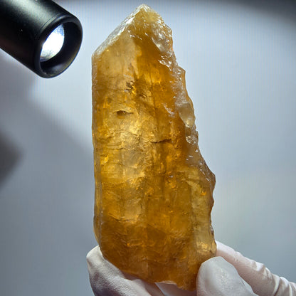 Natürlicher Honig Calcit Kristall, gelb orange Erongo, Namibia 85*36*20mm #12709
