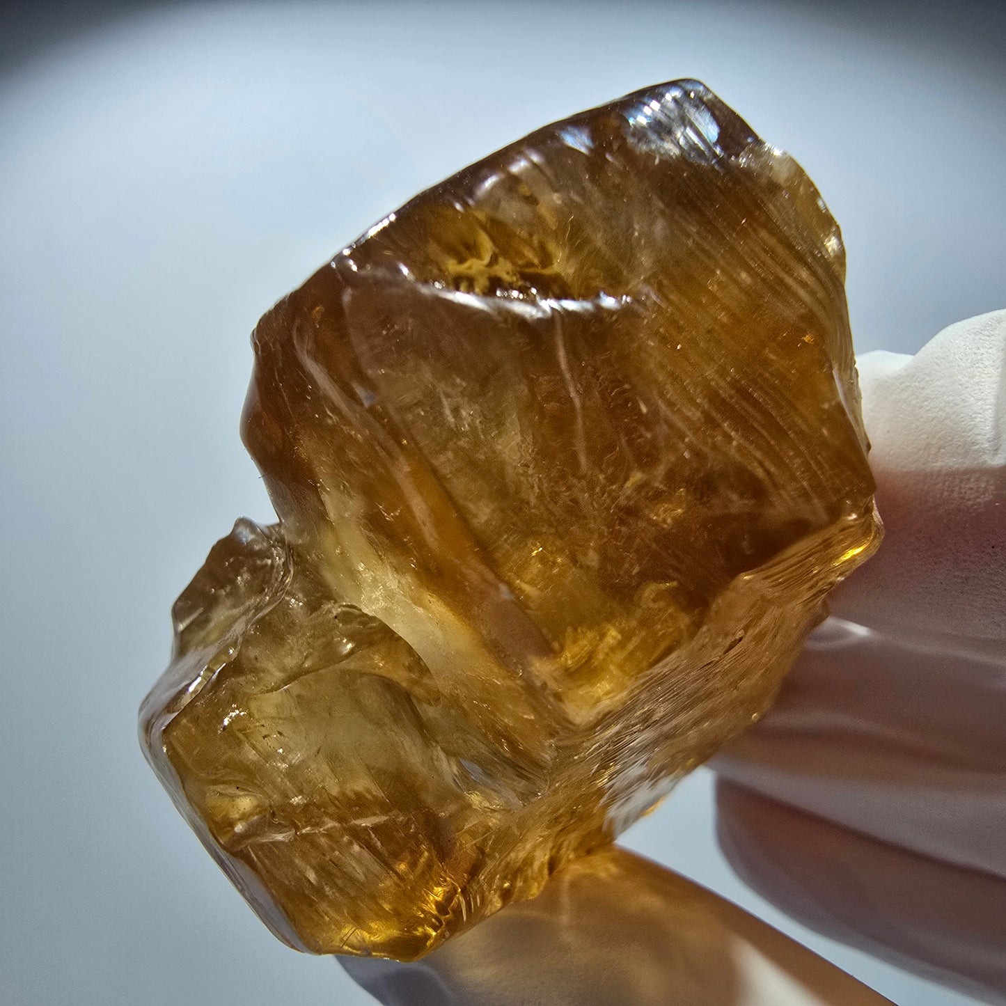 Natürlicher Honig Calcit Kristall, gelb orange Erongo, Namibia 56*44*28mm #12710