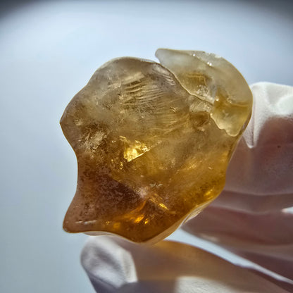 Natürlicher Honig Calcit Kristall, gelb orange Erongo, Namibia 56*23*17mm #12711