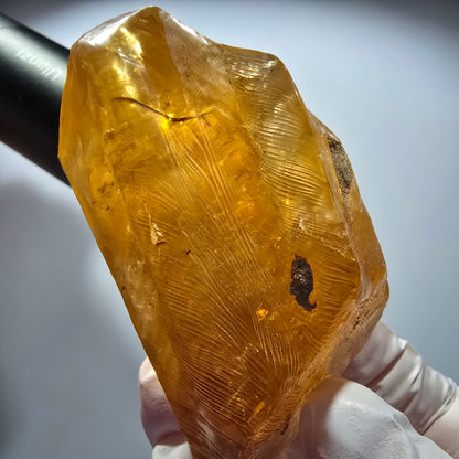 Natürlicher Honig Calcit Kristall, gelb orange Erongo, Namibia 77*82*50mm #12712