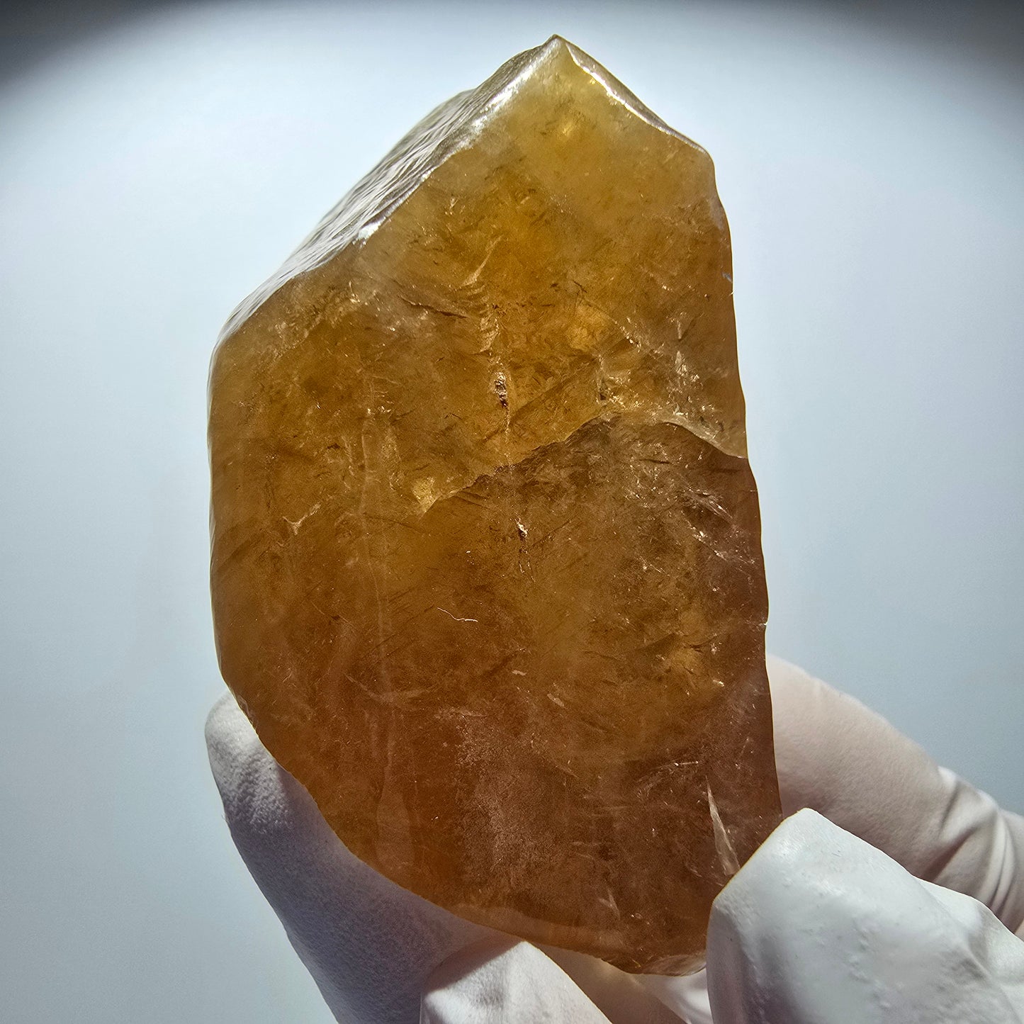 Natürlicher Honig Calcit Kristall, gelb orange Erongo, Namibia 77*82*50mm #12712