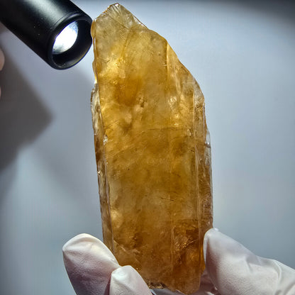 Natürlicher Honig Calcit Kristall, gelb orange Erongo, Namibia 106*59*43mm #12713