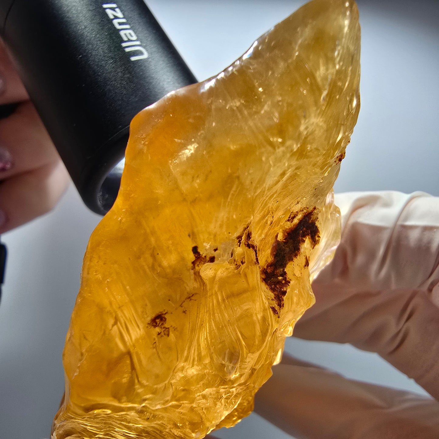 Natürlicher Honig Calcit Kristall, gelb orange Erongo, Namibia 106*59*43mm #12713