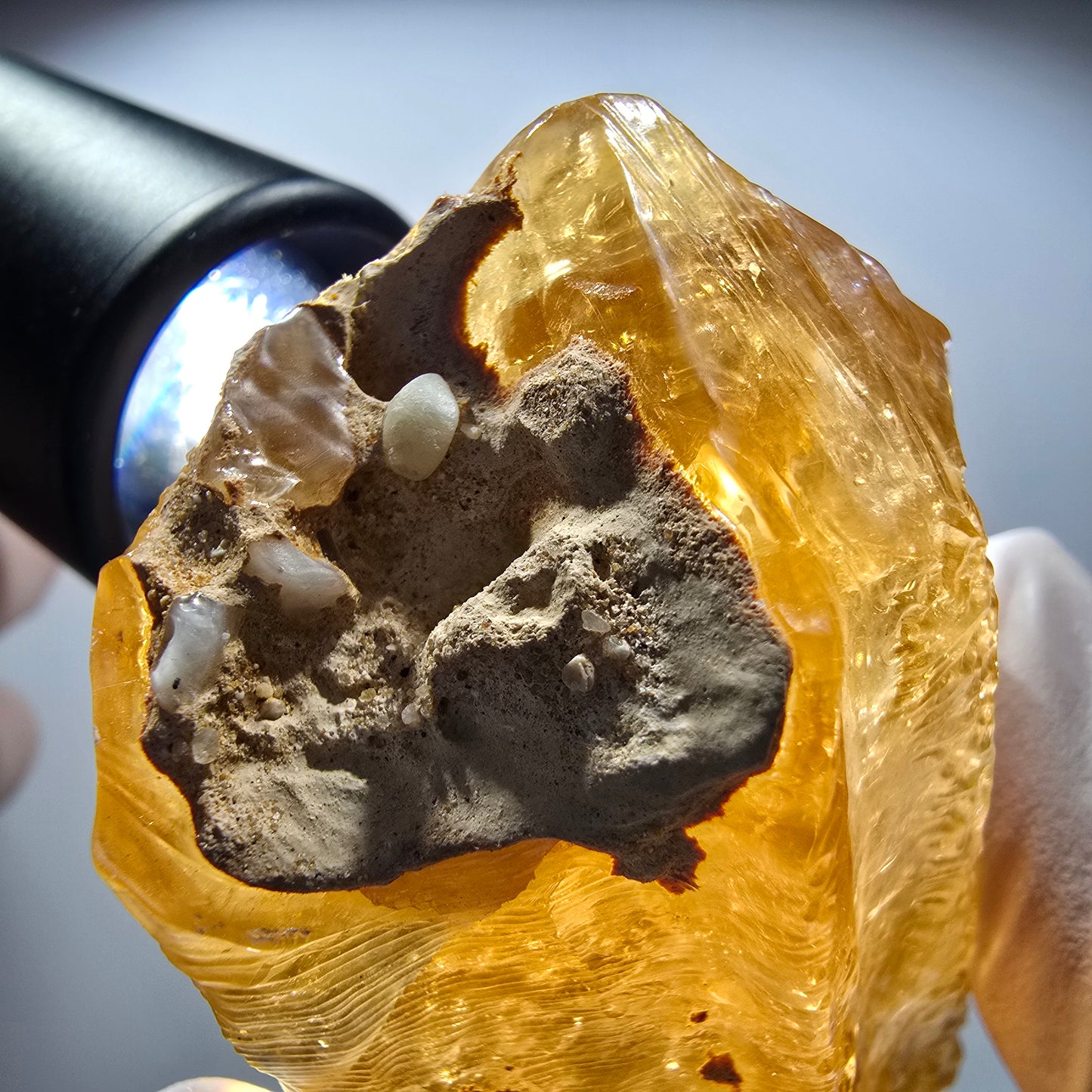 Natürlicher Honig Calcit Kristall, gelb orange Erongo, Namibia 106*59*43mm #12713