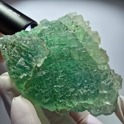 Seltene Phantom Fluorit Würfel Stufe, grün blau gestuft Omehane, Namibia 99*41*30mm #12714