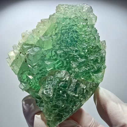 Seltene Phantom Fluorit Würfel Stufe, grün blau gestuft Omehane, Namibia 99*41*30mm #12714