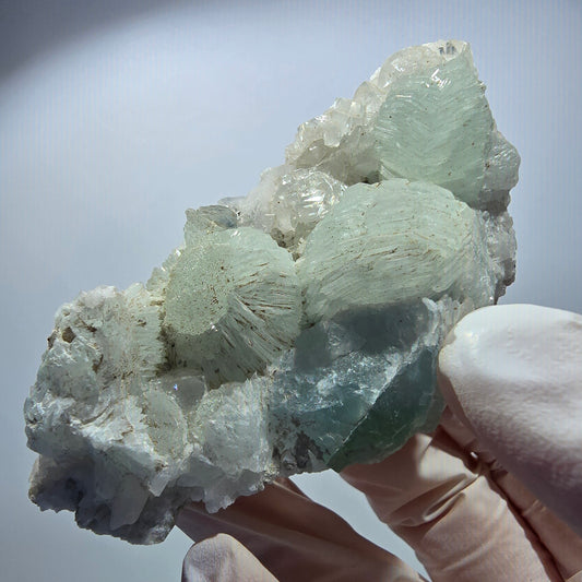 Prehnite sphere, Calcite cube, Quartz on Matrix Goboboseb, Namibia 80*37*32mm #12727