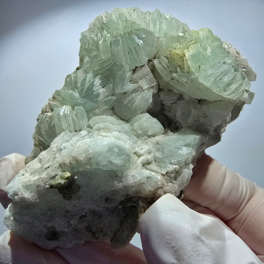 Prehnit Kugel, Calcit Würfel, Quarz auf Matrix Goboboseb, Namibia 94*57*31mm #12733