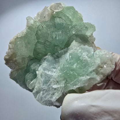 Prehnit Kugel, Quarz Spitzen auf Matrix Stufe Goboboseb, Namibia 66*50*38mm #12746