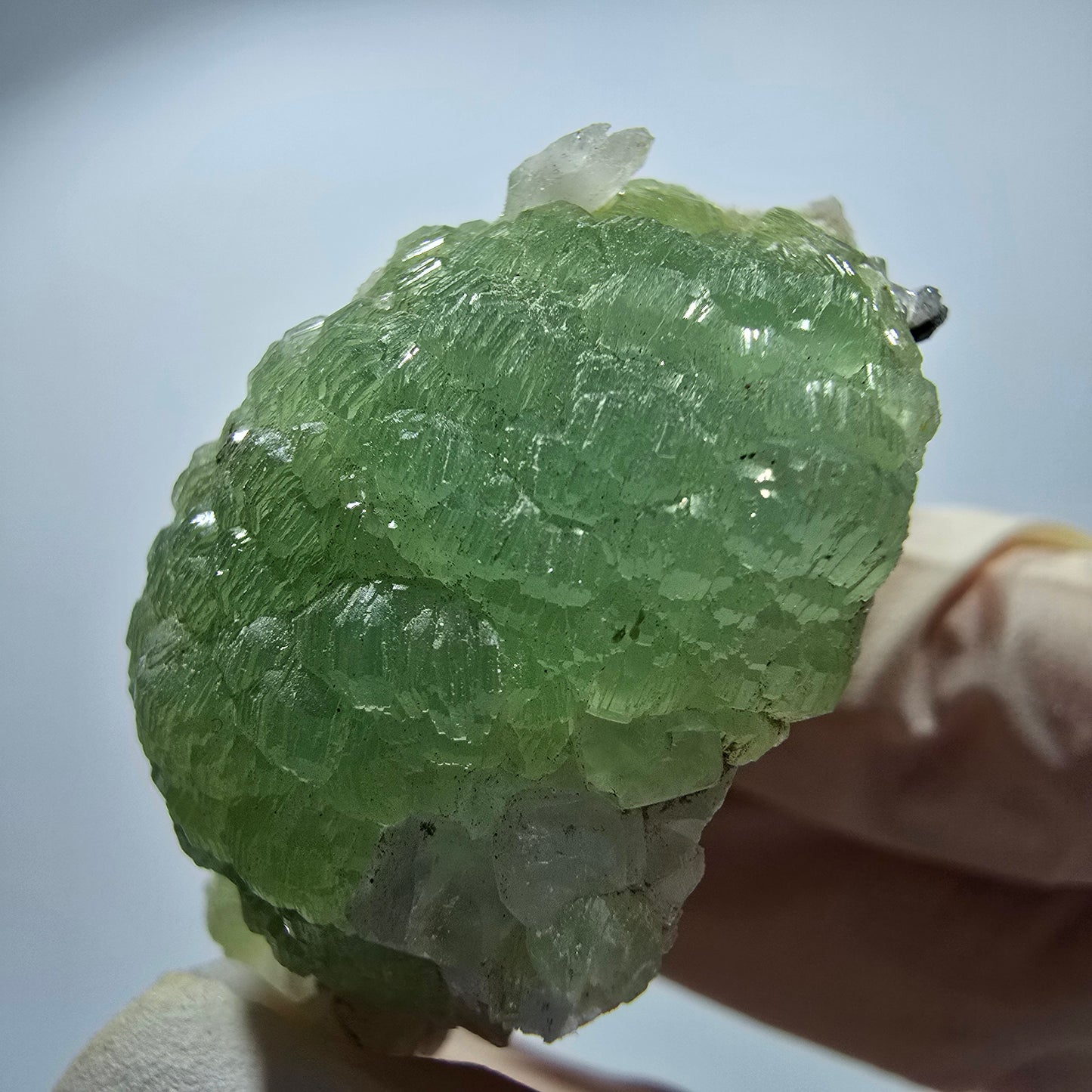 Prehnit Kugel, Calcit Würfel, Quarz auf Matrix Goboboseb, Namibia 51*35*20mm #12750