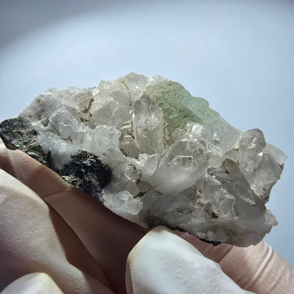 Prehnit Kugel, Calcit Würfel, Quarz auf Matrix Goboboseb, Namibia 44*28*28mm #12753