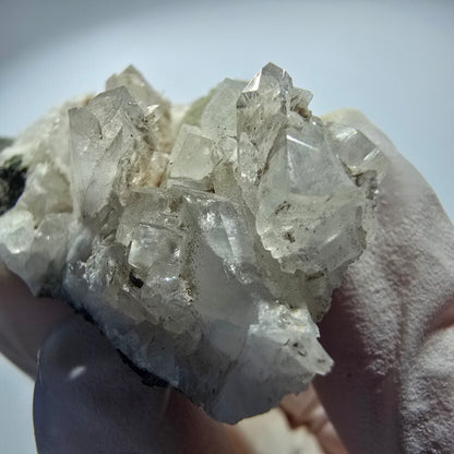 Prehnit Kugel, Calcit Würfel, Quarz auf Matrix Goboboseb, Namibia 44*28*28mm #12753