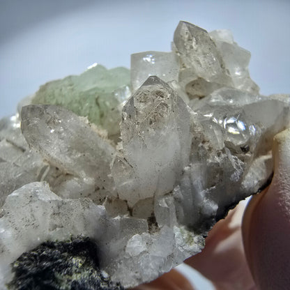 Prehnit Kugel, Calcit Würfel, Quarz auf Matrix Goboboseb, Namibia 44*28*28mm #12753