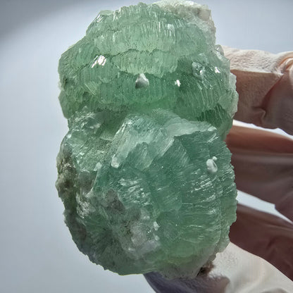 Sphère de Prehnite, Cube de Calcite, Quartz sur Matrice Goboboseb, Namibie 67*42*52mm #12763