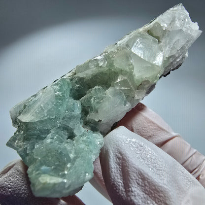 Prehnit Kugel, Calcit Würfel, Quarz auf Matrix Goboboseb, Namibia 69*36*24mm #12767