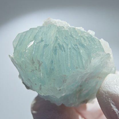 Seltene Prehnit Kugel, Quarz Stufe - alter Fund Goboboseb, Namibia 51*30*25mm #12768