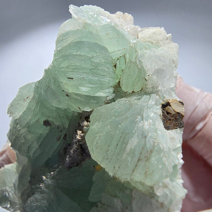 Seltene Prehnit Kugel, Quarz Stufe - alter Fund Goboboseb, Namibia 62*45*27mm #12779