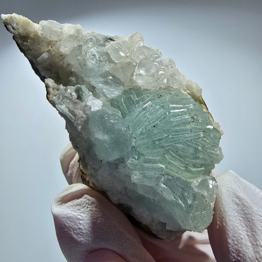 Prehnit Kugel, Calcit Würfel, Quarz auf Matrix Goboboseb, Namibia 62*26*25mm #12781