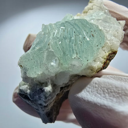 Prehnit Kugel, Calcit Würfel, Quarz auf Matrix Goboboseb, Namibia 62*26*25mm #12781