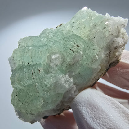 Prehnit Kugel, Calcit Würfel, Quarz auf Matrix Goboboseb, Namibia 57*36*23mm #12784