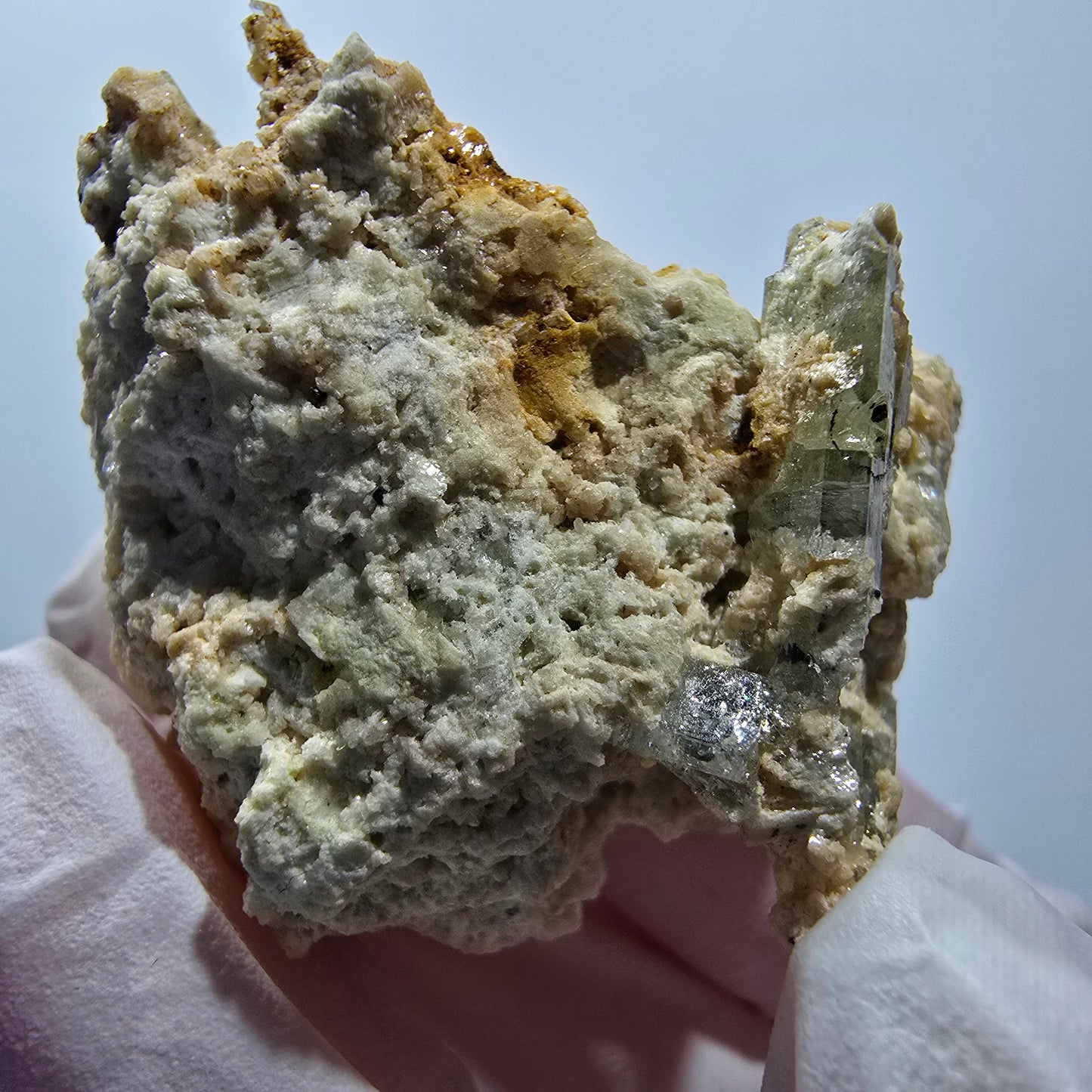 Seltene Aquamarin XX auf Orthoklas Stufe Erongo Namibia 36*32*25mm #12787