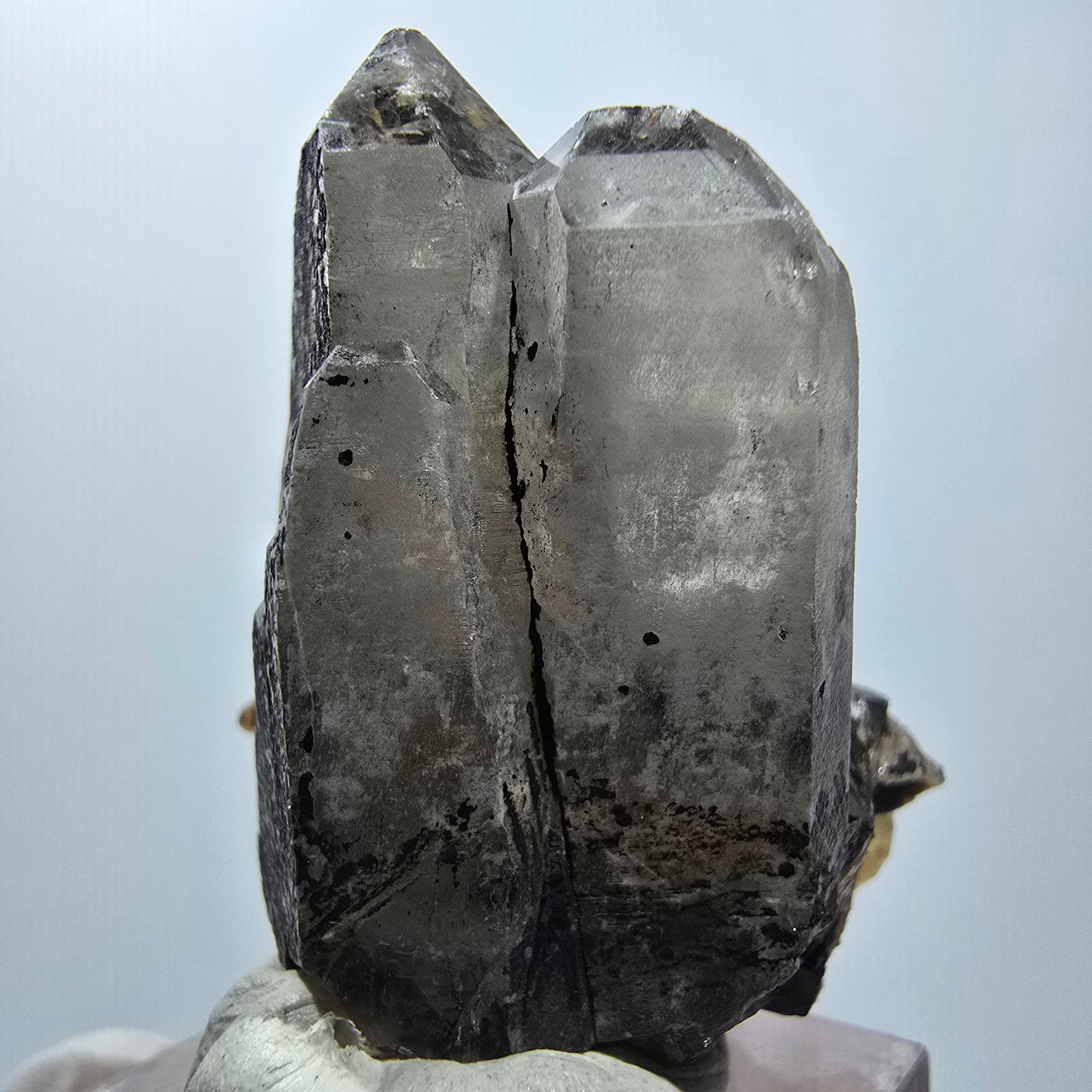 Rauchquarz mit Schörl Turmalin, Eisen, Hämatit Stufe Erongo Namibia 42*35*22mm #12790
