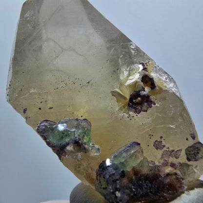 Seltene Rauchquarz, Phantom Fluorit, Hyalit Opal Stufe Erongo Namibia 51*35*32mm #12792