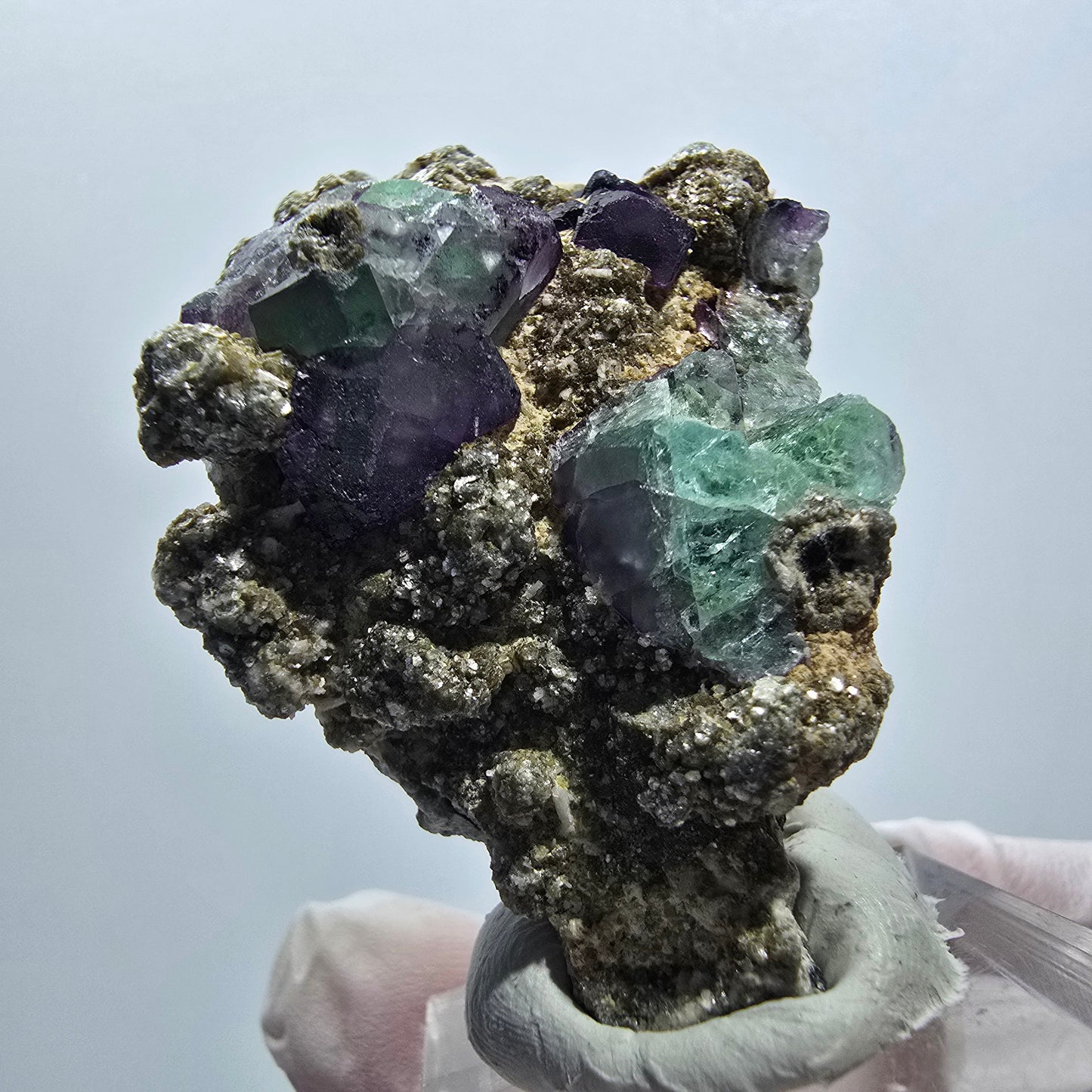 Seltene Phantom Fluorit, Orthoklas, Muskovit Stufe Erongo Namibia 45*31*24mm #12793