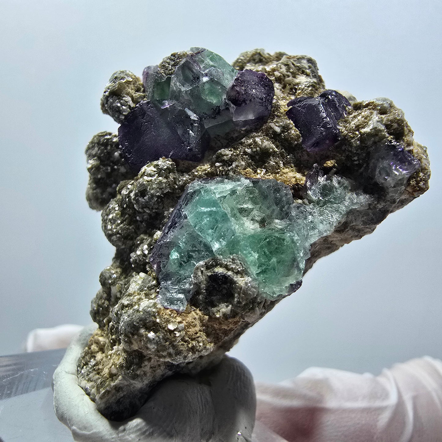 Seltene Phantom Fluorit, Orthoklas, Muskovit Stufe Erongo Namibia 45*31*24mm #12793