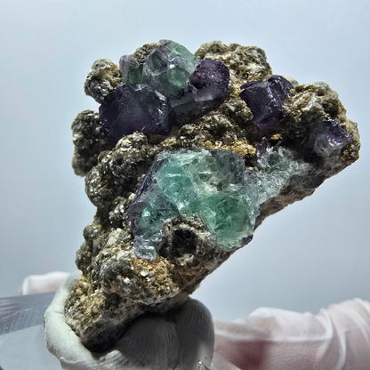 Seltene Phantom Fluorit, Orthoklas, Muskovit Stufe Erongo Namibia 45*31*24mm #12793
